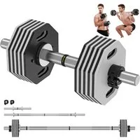 Dripex Hantel-Set Kurzhantel Set 28kg / 36kg verstellbar - Langhantel + Curlstange