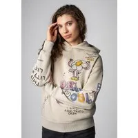 SUBLEVEL Kapuzenpullover Damen Hoodie mit auffälligen Prints Sweater, Kapuzensweatshirt mit seitl. Eingrifftaschen