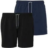 s.Oliver Badehose Badeshorts mit Bindeband und Taschen im 2er Pack elastischer Bund, Innenslip und Kordel