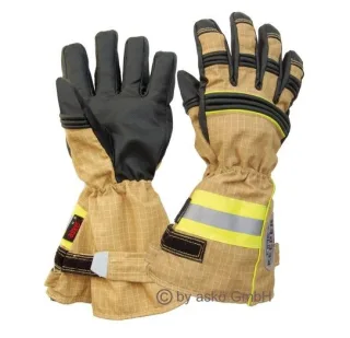 Brand-Handschuh FIRE KEEPER ® Pbi MATRIX askö lange Stulpe | Beige | extrem leicht | hitze- und flammbeständig | 3M Scotchlite Reflexbänder | 6
