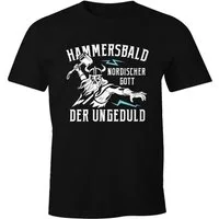 MoonWorks Print-Shirt Herren T-Shirt Spruch lustig Der nordische Gott der Ungeduld mit Print
