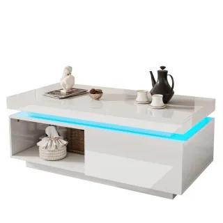 Flieks Couchtisch, Weiß, Holz, 50x40x100 cm, Wohnzimmer, Wohnzimmertische, Couchtische
