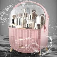 Nettlife Make-Up Organizer Kosmetikorganizer mit 2 Schubladen Aufbewahrungsbox(26x16x38 cm), Weiß Rosa Hellgrün Dunkelgrün Magenta Silber Gold Rot Dunkelblau