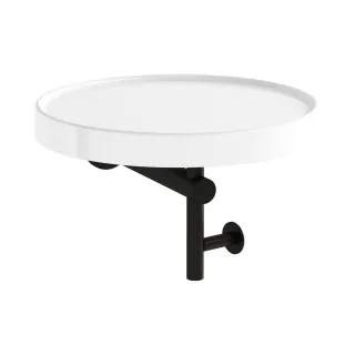 VitrA ArchiPlan Handtuchhalter mit Keramikablage Wandmontage rund d: 30 cm Weiß Hochglanz,A44006 A44006