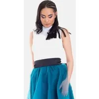 Evoni T-Shirt Basic Shirt ärmellos Halbkragen Tank-Top