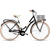 Maxim Cityrad Maxim La Vita Nexus, 7 Gang Shimano Nexus 7 Rücktritt Schaltwerk, Nabenschaltung Rücktritt, Gepäckkorb über Vorderrad schwarz/grau
