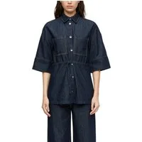 comma Jeansbluse mit Bindegürtel