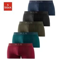 H.I.S Hipster (Packung, 5-St) knapp sitzende Boxershorts am Webbund mit Logoschriftzug mit 3D Effekt