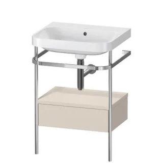 Duravit Happy D.2 Plus c-shaped Set mit Metallkonsole und Schubkasten Taupe Supermatt 575x490x850 mm HP4840N8383