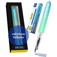 Online Pen Füller magiXX Radierbarer Füller, (2-tlg), mit radierbarer, blauer Tinte, inkl. 4 magiXX Patronen, Vorteilspack