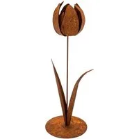 Rostikal Dekofigur Rost Deko Blumen Gartendeko, echter Rost