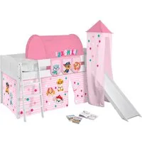 Lilokids Kinderbett Hochbett IDA Landhaus mit Rutsche, Vorhang & Turm PAW PATROL 200x90cm