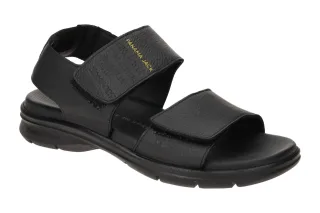 Panama Jack Herren Sandale RUSELL C1 negro - bequeme schwarze Echtleder-Sanda...