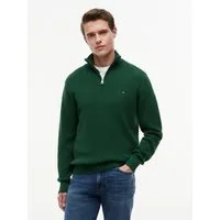 Tommy Hilfiger Strickpullover SEASONAL STRUCTURE ZIP MOCK Regular fit mit Troyerkragen
