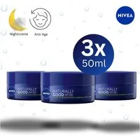 Nivea Nachtcreme Naturally Good Anti-Age Nachtcreme mit Arganöl 50ml - 3erPack