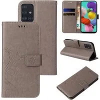 Tec-Expert Handyhülle Cover Tasche Hülle für Samsung Galaxy A51 6,5 Zoll, Klapphülle Case mit Kartenfach Fliphülle aufstellbar, Motiv Blumen
