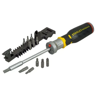 STANLEY FATMAX Schraubendreher Bit-Schraubendreher mit Ratsche Inklusive 12 Bits - FMHT0-62689