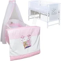 Baby-Delux Komplettbett Babybett Mia Komplettset, 10-tlg., Kinderbett 60x120 cm weiß, Bettset verschiedene Designs
