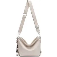 ITALYSHOP24 Schultertasche DAMEN TASCHE Crossbody Shopper Umhängetasche Brusttasche Leder Optik, Hobo Bag Handtasche CrossOver Freizeit Henkeltasche leicht modern
