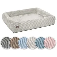 SABRO Hundekorb KUDDE Orthopädisch - Waschbar & Wasserabweisend - Ergonomisch aus, Cord, Premium Hundebett mit wechselbarem Bezug für jede Hundegröße