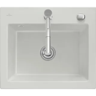 Villeroy und Boch Subway 60 S Einbauspüle 330902SM mit Ablaufgarnitur, Excenterbetätigung, 600 x 510 mm, steam CeramicPlus