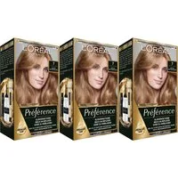 L'ORÉAL PARIS Coloration PRÉFÉRENCE HAARFARBE, Packung, 3-tlg., dauerhafte Haarcoloration mit 100% Grauabdeckung