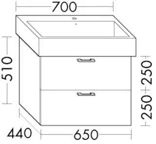 Burgbad Waschtischunterschrank Sys30 PG4 Sana 510x650x440 Salbeigrau Ultramatt, WUJH065F5967 WUJH065F5967