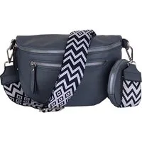 MIRROSI Bauchtasche Damen Taschen, Umhängetasche, Brusttasche, 27x19x9cm Veganes Leder (Schultertasche für jeden Anlass, inkl.1x Münzbeutel), Crossbody Bag, Bohemian gemusterten& verstellbaren Schulterriemen
