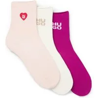HUGO Kurzsocken 3P SH HEART CC W mit Logo-Details, Verstärkung: Zehen- und Fersenpartie