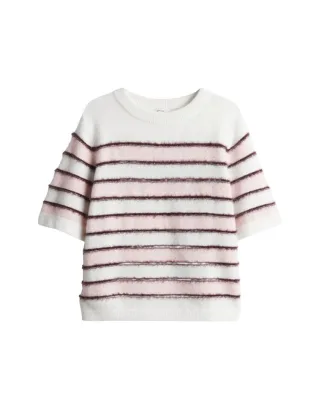 Opus - Kurzarmpullover - Pimota weiß - Gr. - 36