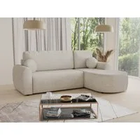 Sofnet Ecksofa Jazz, mit Schlaffunktion und Bettkasten, L-Form Couch, Bouclé-Material, Schlafsofa mit Wellenfeder