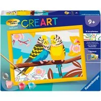 Ravensburger Malen nach Zahlen CreArt, Bunte Wellensittiche, Made in Europe