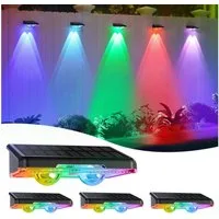 Quntis LED Solarleuchte 2/4/8 Stück Solarleuchte Warmweiß/Bunt, Gartenleuchten für außen, Außenbeleuchtung, LED wechselbar, RGBW /Warmweiß, Kaltweiß, Neutralweiß, Solar Wandleuchte mit 11 Beleuchtungsmodi für Balkon Terrasse Treppen