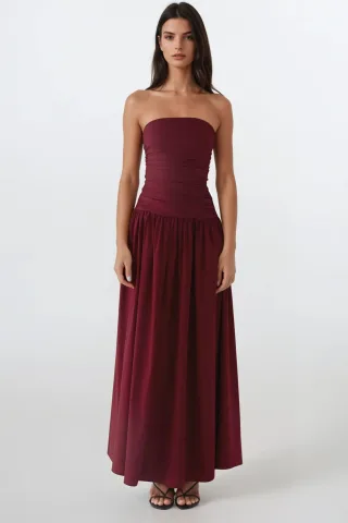 Trägerloses Maxikleid Detail
