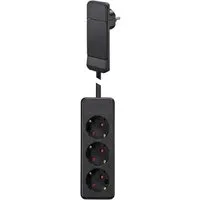 Bachmann SmartPlug Flachstecker Steckdosenleiste (Kabellänge 1.6 m), mit 3x Schutzkontakt Steckdosenleiste, 933.014