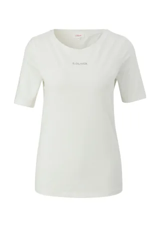 s.Oliver Red Label - T-Shirt mit Logoprint weiß - Gr. - 44
