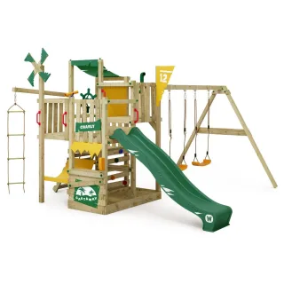 Spielturm Smart Paradise - Großer Kletterturm mit Rutsche Sandkasten Schaukeln & Strickleiter für Garten Abenteuer - Qualität von Wickey