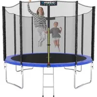 Kinetic Sports Gartentrampolin SALTO, Ø 183 cm, Kindertrampolin Set mit Sicherheitsnetz, USA Sprungtuch, Leiter
