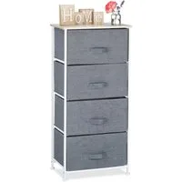 relaxdays Standregal Regalsystem verschiedene Varianten grau, 4-tlg., B