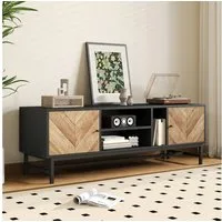 Merax Lowboard Landhaus Altholzoptik, Fernsehtisch TV Board, TV- Lowboard aus Holz, Breite 150cm