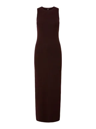 PIECES - PCMELVIA SL O-NECK ANKL KNIT DRESS BC Tawny Port - Gr. - XL