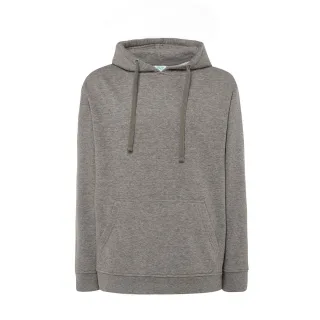 JHK - Kapuzenpullover für Herren, Kängurutasche (Grau meliert)