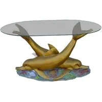 JVmoebel Couchtisch Glastisch mit Delfin-Design für das Wohnzimmer, Made in Europa