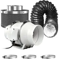 CannoBox Standventilator CannoBox Rohrventilator 100 Abluft Komplettset Aktivkohlefilter, 4 Zoll,220 m³/h, ≈30 dB,IAV-Wert 1200+,growzelt