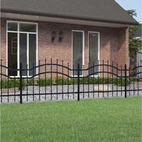 furnicato Zaun Gartenzaun Woerden 240x115 cm Schwarz Pulverbeschichteter Stahl, (1-St)