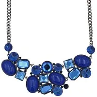 Steuer Collierkettchen Metallcollier gewehrf. mit blauen Ziersteinen