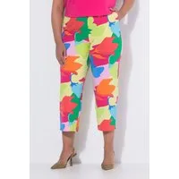 Ulla Popken Schlupfhose 7/8-Jerseyhose gemustert weites Bein Elastikbund