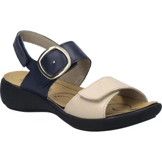 JOSEF SEIBEL Damen Sandale Ibiza 12 in creme-dunkelblau