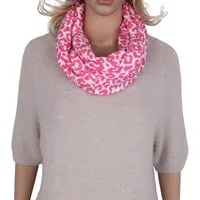MIRROSI Loop Damen Schal aus Musellin, Made in Italy 70x20cm, Leo, Schlauchschal, (Zweimal um den Hals wickelbar, ca.70x20cm), Damen Halstuch ideal für Frühling, Sommer oder Herbst