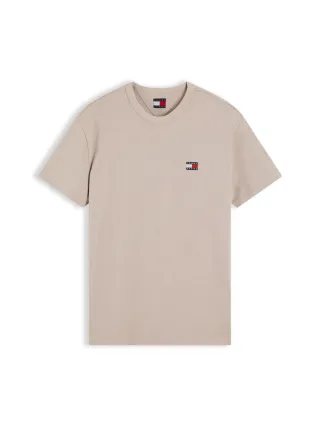 Tommy Jeans - Tommy Badge T-Shirt mit Rundhalsausschnitt beige - Gr. - M